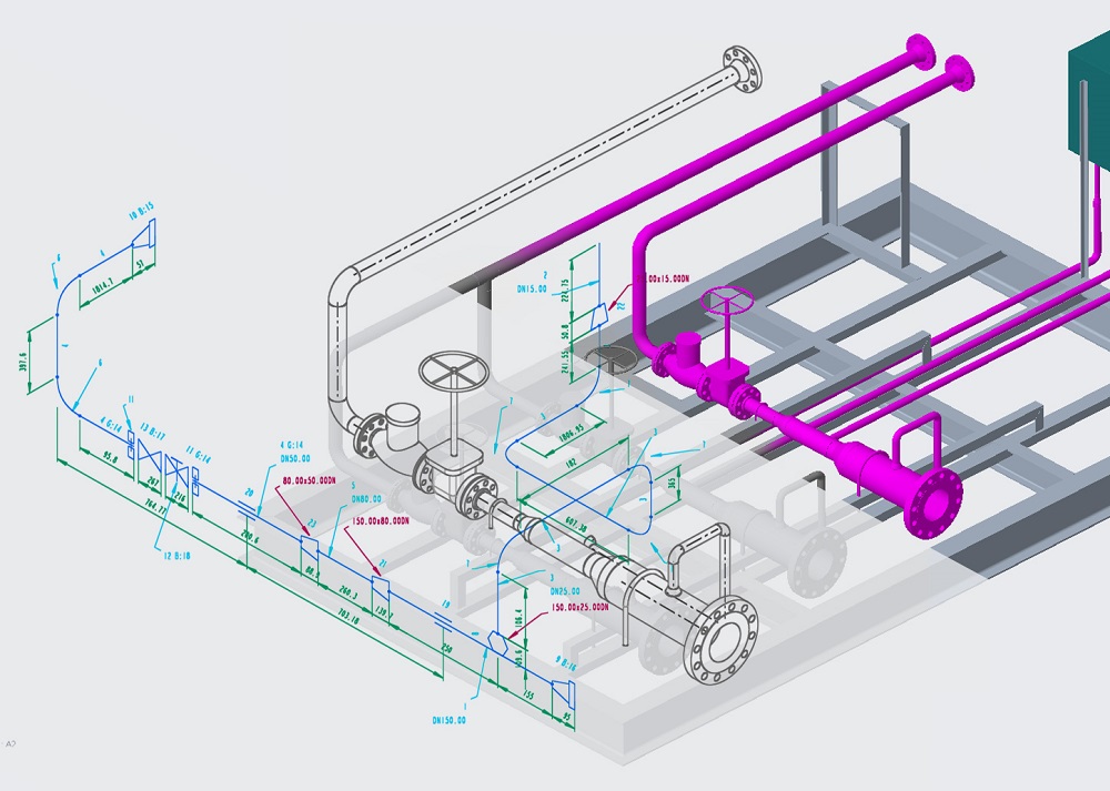 Isometrie di tubazioni perfettamente integrate per Creo Piping 