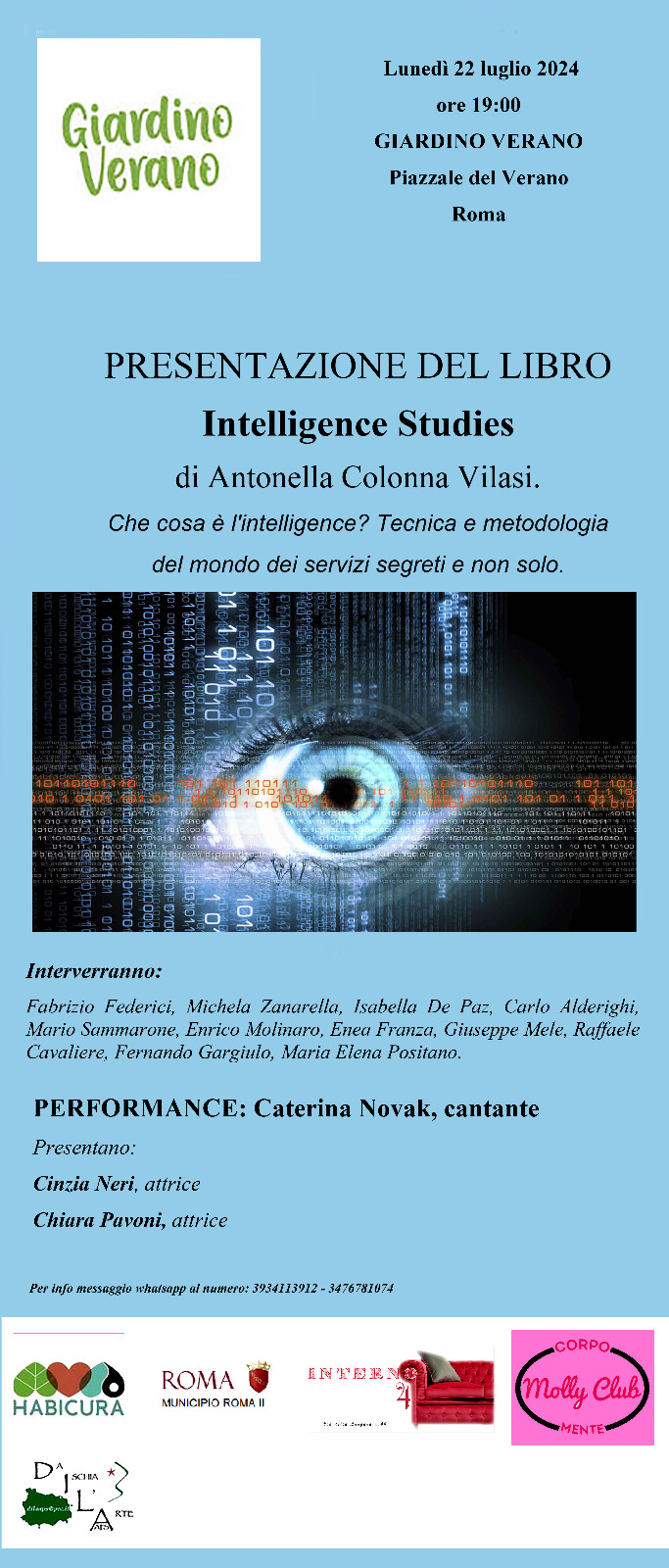 Presentazione libro sull'intelligence di Antonella Colonna Vilasi a Roma