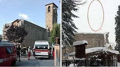 Terremoto Centro Italia, ad Amatrice crolla il campanile Sant'Agostino - Prima/Dopo