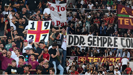 La contestazione dell'Olimpico per Roma-Udinese: curva vuota per 30', striscioni, Pellegrini e Cristante nel mirino