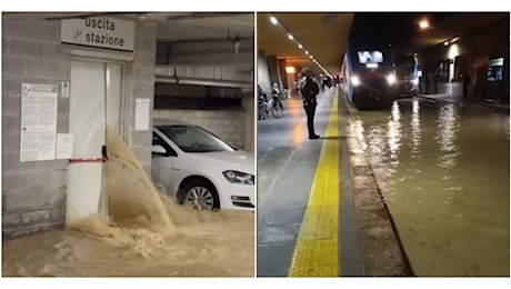 Nubifragio a Siena, allagata la stazione ferroviaria: stop ai treni. I video dalle banchine e dall’interno della struttura