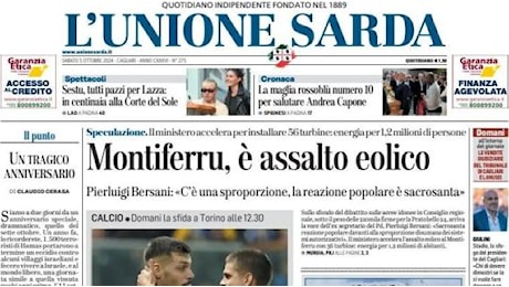 L'Unione Sarda in prima pagina: Cara Juventus, attenta a quei due