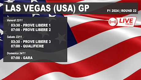 Gp Las Vegas F1 2024: prove libere, qualifiche e gara [ Live Timing ]