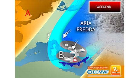 Meteo: Freddo in arrivo nel Weekend, previste forti Piogge e Nevicate, le regioni coinvolte