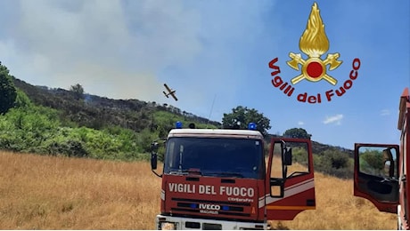 Bosco in fiamme a Campagnano, in azione i vigili del fuoco con elicottero e Canadair