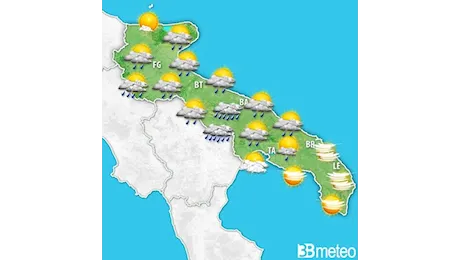 PREVISIONI Meteo Puglia, venerdì 20 dicembre: piogge e freddo in arrivo