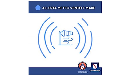 Avviso di allerta meteo per venti forti con raffiche e mare agitato con possibili mareggiate, su tutta la Campania