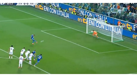 VIDEO Italia-Israele 1-0: Retegui porta avanti gli azzurri su rigore