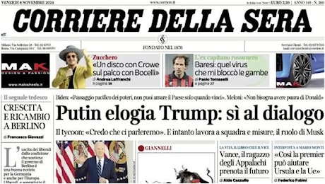 Il Corriere della Sera apre con Baresi: Grande vittoria del Milan contro il Real Madrid