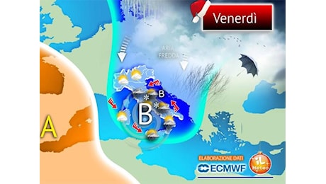 Meteo: tra poche ore irrompe una Tempesta, forte maltempo con Vento e Nevicate; le zone coinvolte