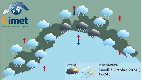 Meteo, ondata di maltempo: tra oggi e domani forte peggioramento sulla Liguria