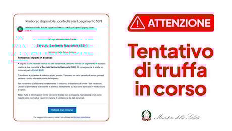 Truffa via mail a nome del ministero Salute, 'non fornire dati'