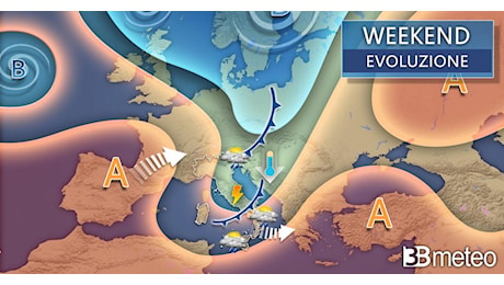 Meteo weekend. Ancora una perturbazione con piogge e temporali, ma tendenza a miglioramento con calo termico. I dettagli