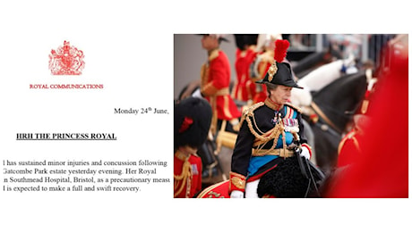Paura a Buckingham Palace per la principessa Anna: commozione cerebrale, colpita da uno dei suoi cavalli