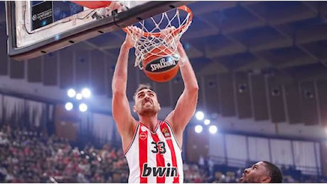 Olimpia Milano, stasera Olympiacos senza Milutinov e Larentzakis