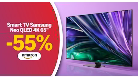 Smart TV Samsung Neo QLED 4K 65'': sconto del 55% per sentirsi come al cinema