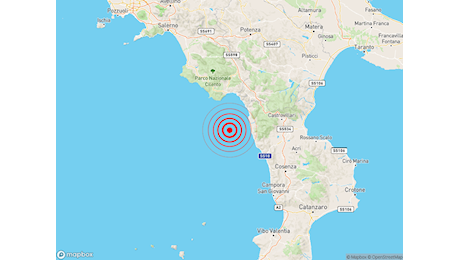 Scossa di TERREMOTO Magnitudo 3.9 sulla Costa Calabra nord-occidentale: ipocentro molto profondo