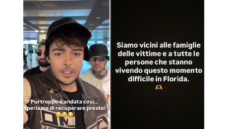 The Kolors bloccati in aeroporto: “L’uragano Milton ci ha fermati”