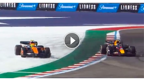 GP USA - Lando Norris supera Max Verstappen fuori pista: penalizzato e retrocesso 4°, la moviola e il video