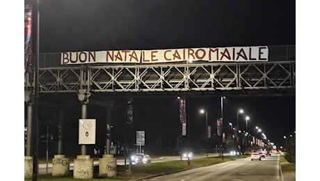 Buon Natale Cairo ...: lo striscione contro il presidente del Toro