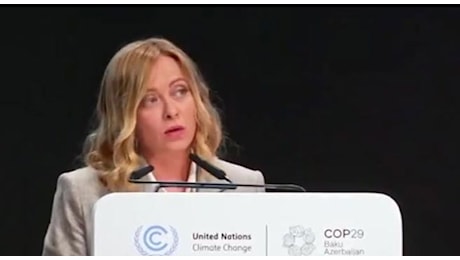 Cop29, Meloni: «Come madre lavoro a un futuro per i nostri figli»