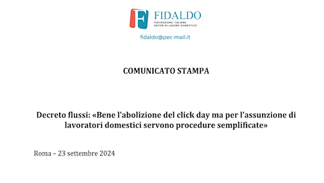 Decreto Flussi, Fidaldo: bene l’abolizione del click day, bisogna rivedere le quote