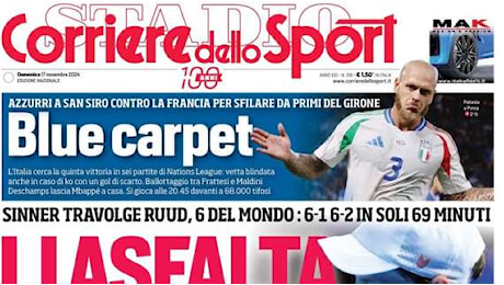 Corriere dello Sport verso Italia-Francia: Blue carpet