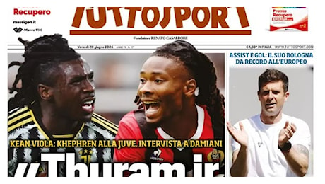EDICOLA / TS – Damiani: “Thuram jr ha la testa di papà”. Thiago da record all’Europeo. Anche Inter dietro
