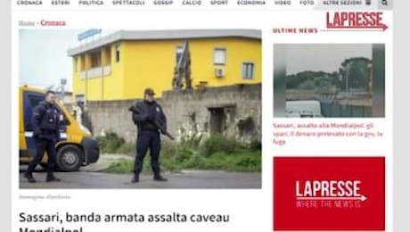 Sassari, banda armata assalta il caveau Mondialpol