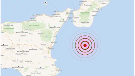 Scossa di terremoto di magnitudo 4.8 nel Mar Ionio al largo di Catania, sentito in Sicilia e in Calabria