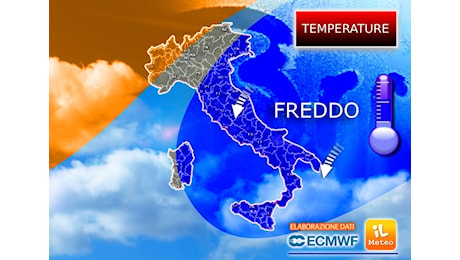 Meteo: Temperature in crollo imminente, giù anche di 8°C. Gli aggiornamenti