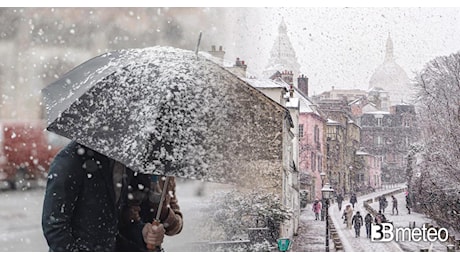 Cronaca meteo - Freddo artico dilaga sull'Europa, neve anche a Parigi e Bruxelles. Foto e video