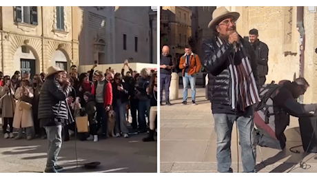 Al Bano si finge artista di strada e canta in incognito a Lecce