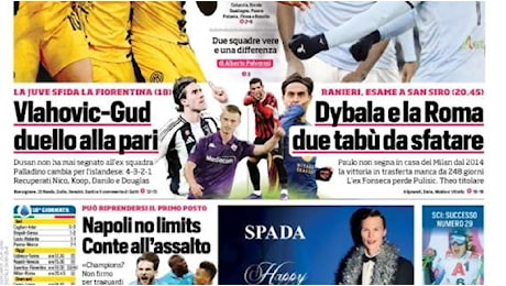 CorSport: Dybala e la Roma: due tabù da sfatare. L'ex Fonseca perde Pulisic