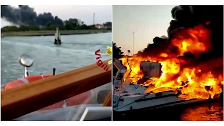 Esplosione e violento incendio a Venezia, barche in fiamme al cantiere navale di Murano: altissima colonna di fumo