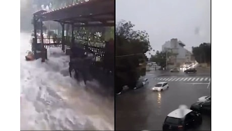 Maltempo in Sardegna: a Sassari le strade diventano fiumi. Crollano gli alberi, danni alle scuole