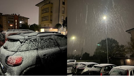 La prima (timida) nevicata della stagione a Milano