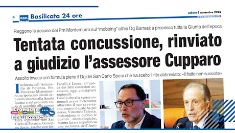 TENTATA CONCUSSIONE, CUPPARO RINVIATO A GIUDIZIO