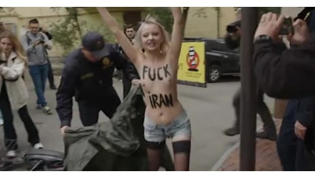 IL VIDEO. Protesta Femen a Kiev contro droni forniti alla Russia dall'Iran