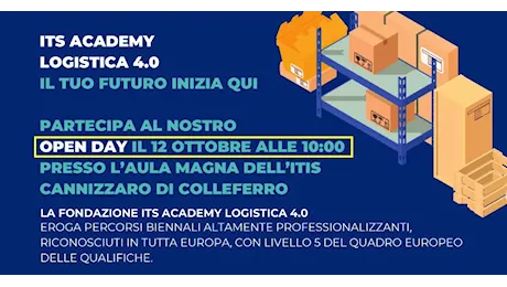 Colleferro. Giovani e occupazione: un’opportunità imperdibile. Sabato 12 Ottobre Open Day dell’Its Academy Logistica 4.0 all’Itis Cannizzaro