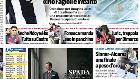 Il CorSport in prima pagina: Fonseca manda Leao in panchina