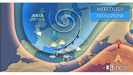 L’aria artica punta il nord Italia: settimana con piogge e freddo, minime sotto lo zero