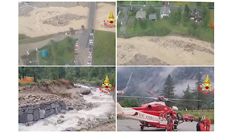 Il video dall'elicottero dei Vvf della devastazione nella zona di Macugnaga