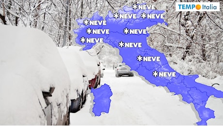 TEMPESTE di neve in Europa, effetti sul Nord Italia e Val Padana