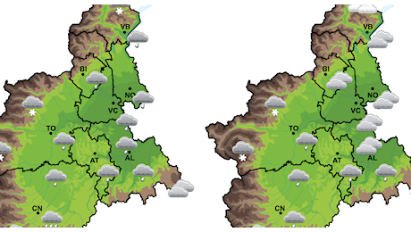 Meteo in Piemonte: in arrivo freddo, rovesci e neve