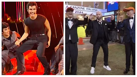 Carlo Conti annuncia l'imitazione di John Travolta e ironizza sulla gag a Sanremo: Qua-Qua-Quale show