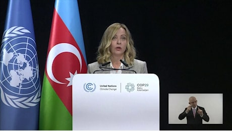 Giorgia Meloni alla Cop29: Al momento non c'è una singola alternativa ai combustibili fossili