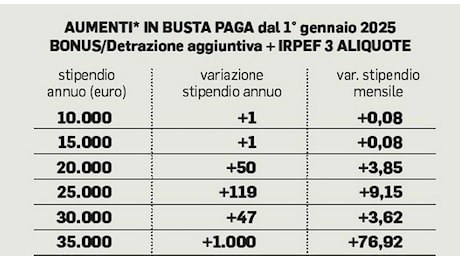 Stipendi, aumenti fino a mille euro nel 2025: simulazioni in base al reddito. Gli effetti di aliquote Irpef, cuneo fiscale e detrazioni in Manovra