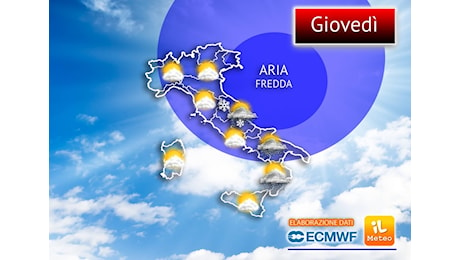 Meteo: le Previsioni nel dettaglio per Giovedì 14 Novembre