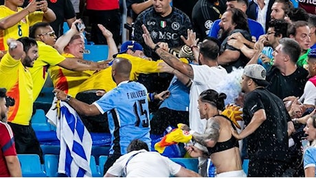 Coppa America, l'attaccante dell'Uruguay Darwin Nunez salta in tribuna e prende a pugni i tifosi colombiani per difendere la sua famiglia